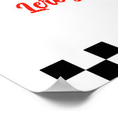 Twee snelle rode  Race auto Verjaardag Welkom Poster (Hoek)