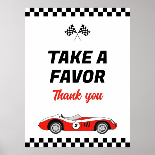 Twee snelle rode  race auto verjaardagsgunst poster (Voorkant)