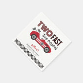 Twee snelle rode race auto verjaardagspapier serve servet (Hoek)