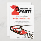 Twee snelle Rode Race-auto's opgroeien Kaart (Voorkant / Achterkant)