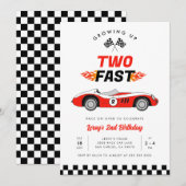 Twee snelle rode  Race Car Boy 2e Verjaardag Kaart (Voorkant / Achterkant)