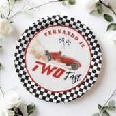 Twee snelle rode raceauto Boy 2e Verjaardag Ballon Papieren Bordje