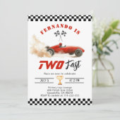 Twee snelle rode raceauto Boy 2e verjaardag Kaart (Staand voorkant)