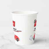 Twee snelle rode raceauto jongen 1e verjaardag papieren bekers (Rechts)