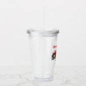 Twee snelle rode raceauto's 2e verjaardag acryl drinkbeker (Rechts)