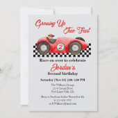 Twee snelle rode raceauto's 2e verjaardag kaart (Voorkant)