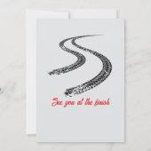 Twee snelle rode raceauto's 2e verjaardag kaart (Achterkant)