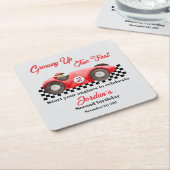 Twee snelle rode raceauto's 2e verjaardag kartonnen onderzetters (Schuin)