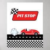 Twee snelle rode retro race auto jongen verjaardag poster (Voorkant)