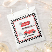 Twee snelle rode retro race auto thema jongen's ve bedankzakje (Geknipt)
