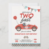 Twee snelle rode ritten opgroeien 2e verjaardag kaart (Voorkant)