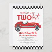 Twee snelle rode ritten opgroeien 2e verjaardag kaart (Voorkant)