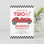 Twee snelle rode ritten opgroeien 2e verjaardag kaart (Staand voorkant)