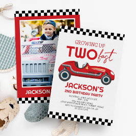 Twee snelle rode ritten opgroeien 2e verjaardag kaart