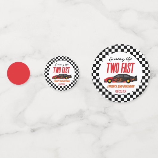 Twee snelle roodrazenkrans tweede verjaardag confetti (Voorkanten)