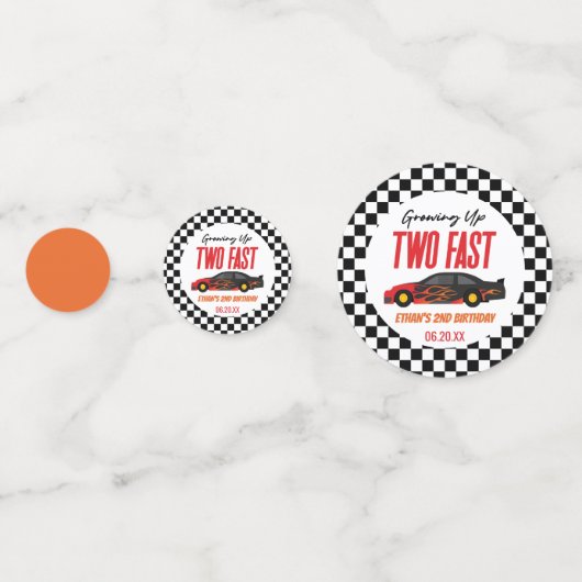 Twee snelle roodrazenkrans tweede verjaardag confetti (Achterkanten)