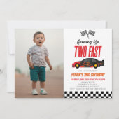 Twee snelle roodrazenkrans tweede verjaardag kaart (Voorkant)