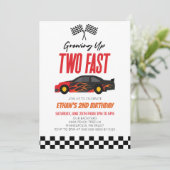 Twee snelle roodrazenkrans tweede verjaardag kaart (Staand voorkant)
