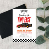 Twee snelle roodrazenkrans tweede verjaardag kaart