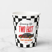 Twee snelle roodrazenkrans tweede verjaardag papieren bekers (Achterkant)