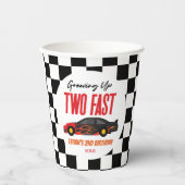 Twee snelle roodrazenkrans tweede verjaardag papieren bekers (Voorkant)