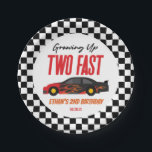 Twee snelle roodrazenkrans tweede verjaardag papieren bordje<br><div class="desc">Dit is een twee snelle Borden voor rode zonnevlammen voor de tweede verjaardag van de feestdag.</div>