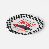 Twee snelle roodrazenkrans tweede verjaardag papieren bordje (Gekanteld)