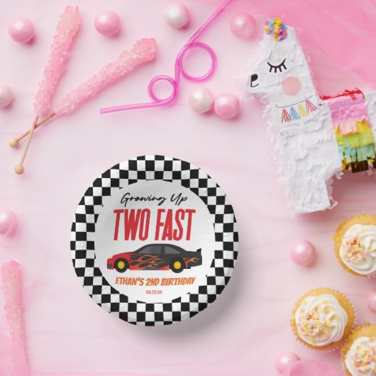 Twee snelle roodrazenkrans tweede verjaardag papieren kommen (Feest)