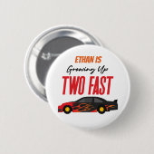 Twee snelle roodrazenkrans tweede verjaardag ronde button 5,7 cm (Voorkant /achterkant)