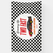 Twee snelle roodrazenkrans tweede verjaardag spandoek (Verticaal)