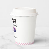 Twee snelle roze race auto tweede verjaardag papieren bekers (Links)