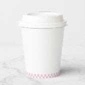 Twee snelle roze race auto tweede verjaardag papieren bekers (Achterkant)