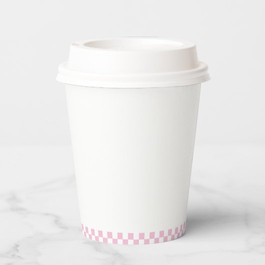 Twee snelle roze race auto tweede verjaardag papieren bekers (Achterkant)