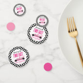 Twee snelle roze ritten tweede verjaardag confetti (Groep)