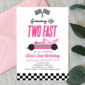 Twee snelle roze ritten tweede verjaardag kaart
