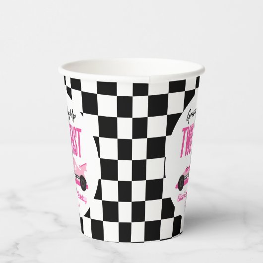 Twee snelle roze ritten tweede verjaardag papieren bekers (Rechts)