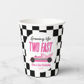 Twee snelle roze ritten tweede verjaardag papieren bekers (Voorkant)