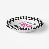 Twee snelle roze ritten tweede verjaardag papieren kommen (Gebogen)