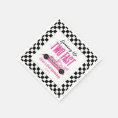 Twee snelle roze ritten tweede verjaardag servet (Hoek)