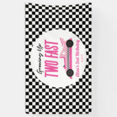 Twee snelle roze ritten tweede verjaardag spandoek (Verticaal)