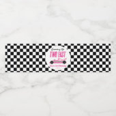 Twee snelle roze ritten tweede verjaardag waterfles etiket (Enkel label)