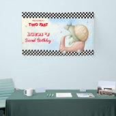 Twee snelle roze schildpad fiets race auto 2e HBD  Spandoek (Beurs)