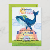 Twee snelle Schattige regenboog schildpad Walvis v Briefkaart (Voorkant / Achterkant)