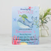 Twee snelle Schattigee Blue Zee Koraalschildpad Wa Kaart (Staand voorkant)