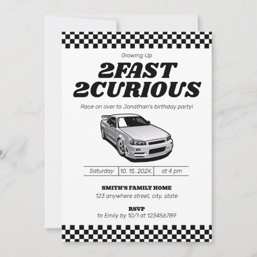 Twee snelle twee handvat jongen 2e tweede verjaard kaart (Voorkant)