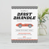 Twee snelle twee handvat jongen 2e tweede verjaard kaart (Staand voorkant)