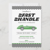 Twee snelle twee handvat jongen 2e tweede verjaard kaart (Voorkant)