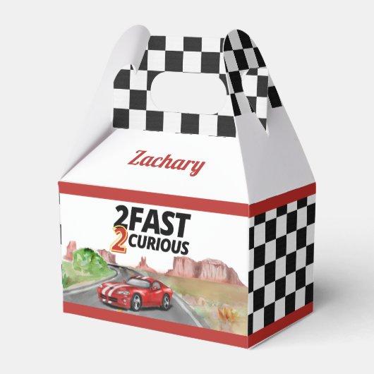 Twee snelle twee merkwaardige  fortuinbox bedankdoosjes (Voorkant Zijde)