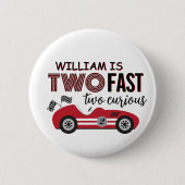 Twee snelle twee nieuwsgierige 2e verjaardag Butto Ronde Button 5,7 Cm (Voorkant)