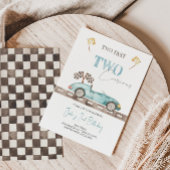 TWEE snelle TWEE nieuwsgierige race auto verjaarda Kaart